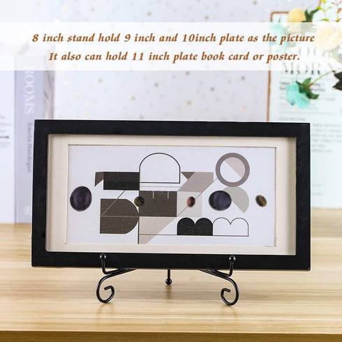 (4 pack)8"Iron Display Stand, Black Iron Easel Plate Display Photo Holder Stand, Displays Picture Frames, Cookbooks, Decorative Plates, Tablets an...