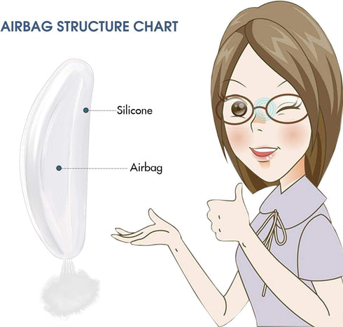 2.5mm Eyeglasses Air Bag Stick on Silicone Nose Pads-Upgrade 10Pairs Eyeglasses Nose Pads for Plastic Frame-for Sunglasses Anti-Slip-Glasses Repai...