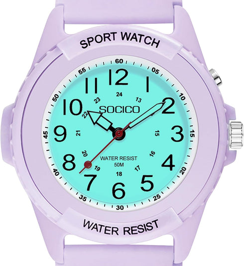 Waterproof Nurse Watch for Medical Professionals, Students, Women Men, Military Time Easy to Read Dial, 24 Hour with Second Hand, Night Light, Sof...