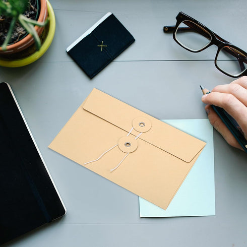 PATIKIL 4.5x6.7" Gift Card Envelopes with String Tie Closure, 15 Pcs Christmas Card Holders Greeting Business Card Envelope for Thanksgiving Day H...