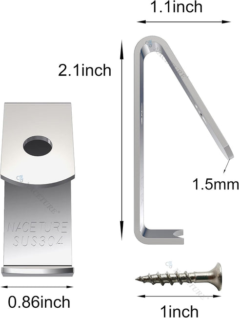 NACETURE 12 Pack Stainless Steel Plant Hangers Flower Pot Clips - Outdoor Wall Hook Metal Plant Stand Holds 5" to 8" Standard Flower Pot...