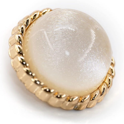 20 pcs Clear Glass Dome White Shimmer Layer Sewing Metal Shank Coat Buttons -25mm -1"...