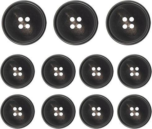 11 Pieces Real Horn Buttons for Blazer and Suit, 20mm 15mm Natural Genuine Buffalo Buttons for Men Women's Sport Jacket Coat Uniforms Sweaters (Bl...