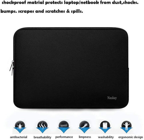 Naukay Laptop Sleeve Case, 15.6 Inch,Resistant Neoprene Notebook Computer Pocket Case/Tablet Briefcase Carrying Bag Compatible Asus/Dell/Fujitsu/H...