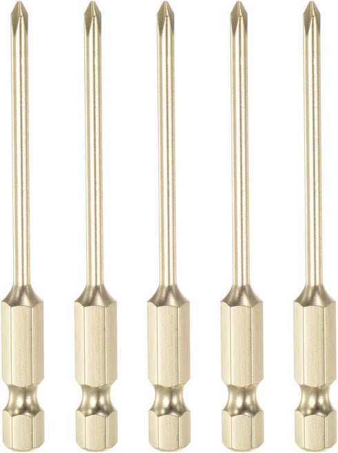 5pcs PH0 Phillips Head Screwdriver Drill Bit 3" Length 0.12" Dia 1/4 Inch Hex Shank S2 Steel Magnetic Cross Head for Power Tool...