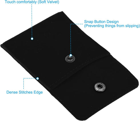PATIKIL 7x7cm Jewelry Pouches with Snap Button, 6 Pack Velvet Jewelry Pouches Portable Soft Storage for Necklace Bracelet Earring Watch Rings Broo...
