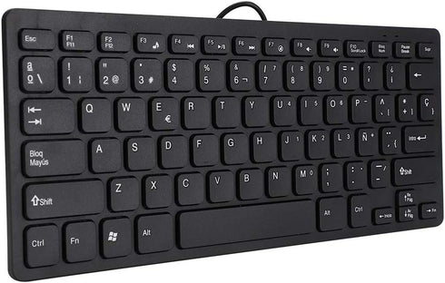 78 Keys Spanish Keyboard Wired Mini Portable Spanish Keyboard for Desktop Computer Ultra-Thin...