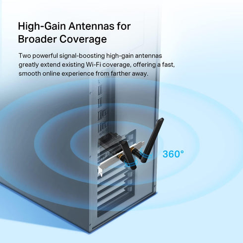 TP-Link WiFi 6 PCIe WiFi Card for Desktop PC AX3000 (Archer TX55E), Bluetooth 5.2, WPA3, 802.11ax Dual Band Wireless Adapter with MU-MIMO, Ultra-L...