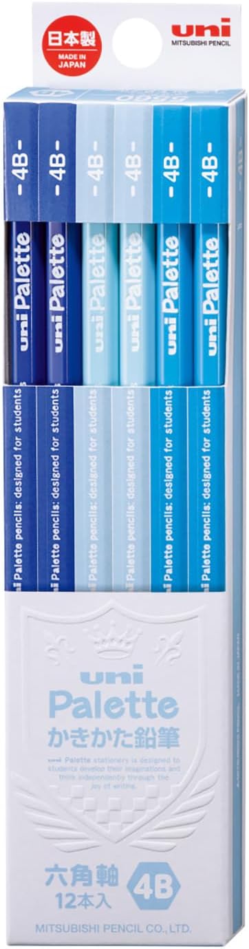 Mitsubishi Pencil K55604B Uni-Palette, 4B, Pastel Blue, 1 Dozen...