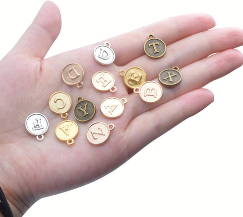 4 Sets(104 pcs) Alloy A-Z Initial Alphabet Letter Mixed Charms Pendants for DIY Jewelry Making,Bracelet and Crafting...
