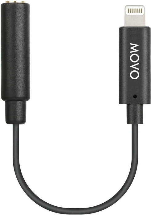 Movo IMA-1 Female 3.5mm TRRS Microphone Adapter Cable to Lightning Connector Dongle Compatible with Apple iPhone, iPad Smartphones and Tablets - O...