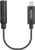 Movo IMA-1 Female 3.5mm TRRS Microphone Adapter Cable to Lightning Connector Dongle Compatible with Apple iPhone, iPad Smartphones and Tablets - O...