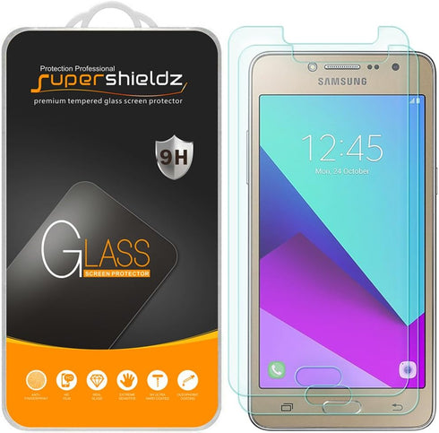 Supershieldz (2 Pack) Designed for Samsung (Galaxy J2 Prime) Tempered Glass Screen Protector, Anti Scratch, Bubble Free...