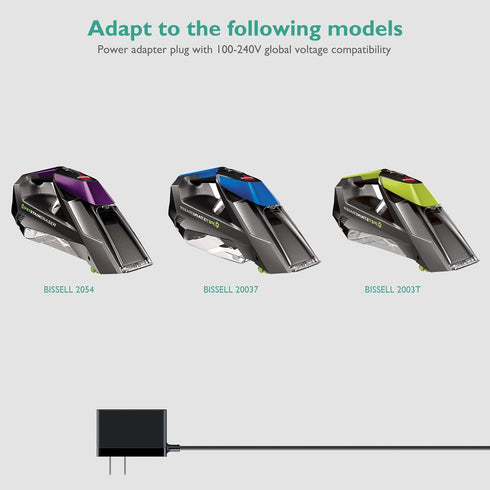 Charger Cord Compatible with Bissell Pet Stain Eraser Cordless Handheld Portable Cleaner Vacuum 1611736 Pet Stain Eraser 2054 2002 20037 20028 200...