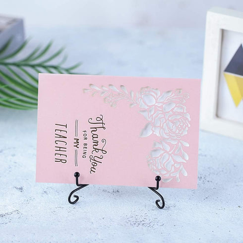 (4 pack)Iron Display Stand, Black Iron Easel Plate Display Photo Holder Stand, Displays Picture Frames, Cookbooks, Decorative Plates, Tablets and ...