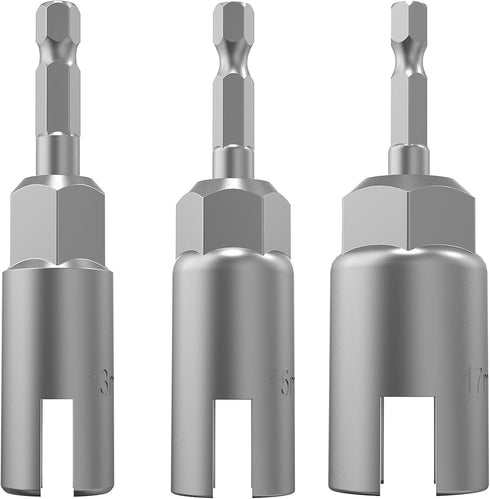 3 Pack 1/4" hex Shank nut Driver Power Wing nut Drill bit Socket Tool Drive kit, Slotted Wing nut Drill Sleeve Wrench Wrench kit, Panel nut Screw ...