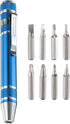 8 in 1 Mini Pocket Pen Screwdriver Set CR-V Multi-Function Small Magnetic Screw Driver with Phillips and Flat Head Bits for Computer Eyeglasses, B...