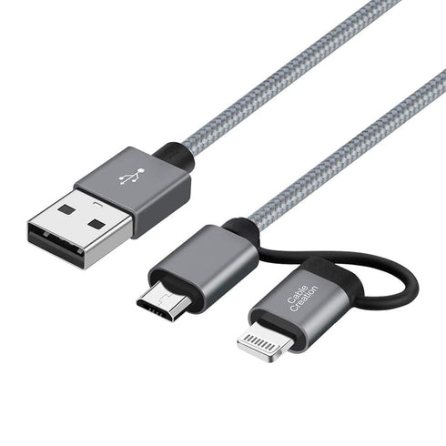 CableCreation 4FT 2-in-1 iPhone and Android Charging Cable, MFi Certified Lightning and Micro USB to USB Charge Data Cord, Compatible with iPhone ...