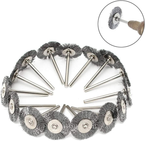 Mesee 45Pcs Steel Wire Brushes Wheels Set with 1/8" Shank Polishing Wire Wheel Cup Pen Brush Accessories Kit Fit Rotary Tool for Buffing Cleaning ...