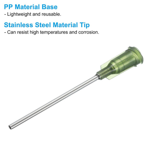 PATIKIL 14Ga x 1.5 Inch Dispensing Needle Tips, 50Pcs Stainless Steel and Plastic Glue Needle Tube Blunt Tips with Luer Lock for Glue Oil Applicat...