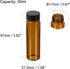 PATIKIL 40mL Reagent Media Bottle, 10 Pack Round Glass Storage Bottles Plastic Screw Cap for Lab Home, Brown...