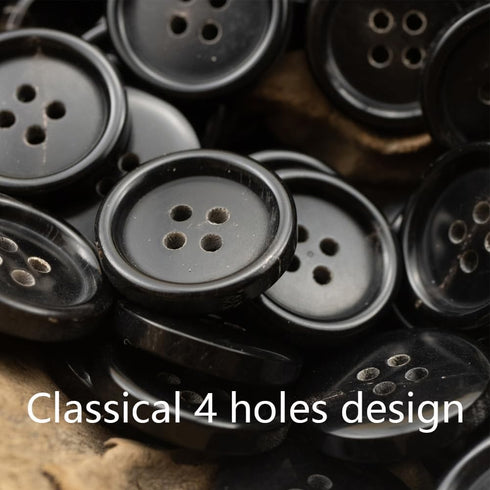 15 Pieces Real Horn Buttons Set for Blazer and Suit, 20mm 15mm Mixed Genuine Buttons for Men Women's Jacket Coat Uniforms (Black)...