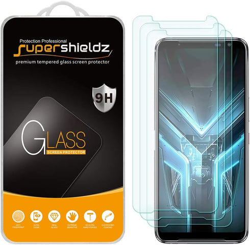 Supershieldz (3 Pack) Designed for Asus (ROG Phone 3) Tempered Glass Screen Protector, Anti Scratch, Bubble Free...