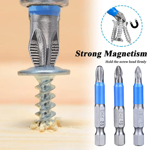 Mesee 12 Pieces 50mm Magnetic Cross Screwdriver Bit Set, 1/4" Hex Shank Anti-Slip Phillips Screwdriver Bits Woodworking Electric Hand Drill Tool A...