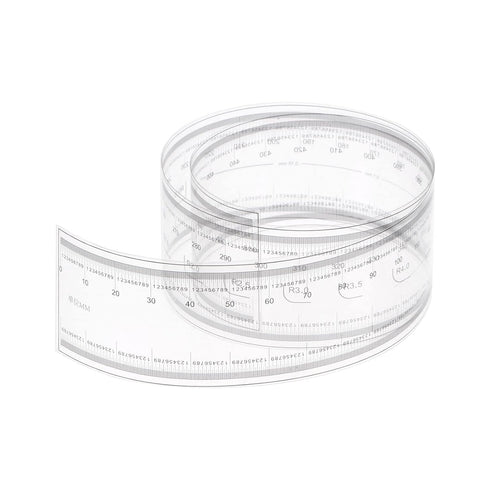 Film Flexible Ruler 50cm 0.1mm Scale with R Angle & Width Lines PET Plastic Folding Straight Ruler Calibration Soft Ruler Measuring Tool for Facto...