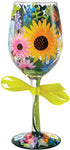 Enesco Designs by Lolita “Wildflowers” Hand-painted Artisan Wine Glass, 15 oz...