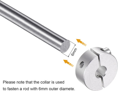 2pcs Double Split Shaft Collar for 6mm Shaft Set Screw Clamp-On Collars, 20mm OD, 8mm Width, for Stoppers, Position, Hold Timing Pulleys, Machine ...