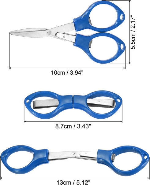 PATIKIL Folding Scissors, 6 Pack Portable Travel Mini Scissors Stainless Steel Non-Rust Glasses-Shaped Shear Small Craft Cutter for Home Fishing A...