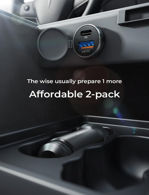 LISEN USB C Car Charger Adapter 2 Pack Black...