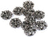 10 pcs Black Hollow Metal Flower Rhinestone Petals Sewing Coat Buttons -40mm -11/2"...