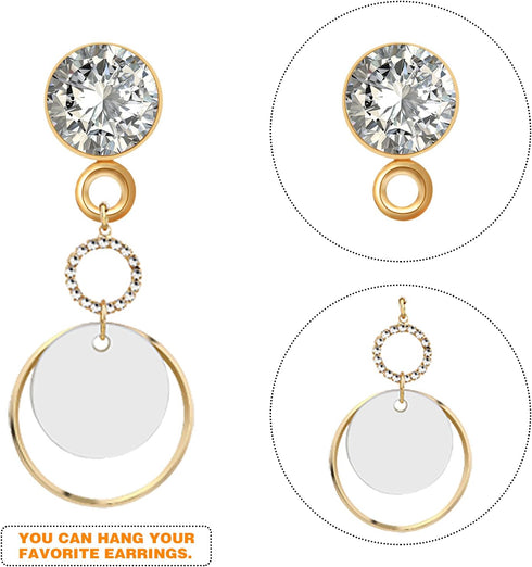 100pcs 5mm Rhinestone Earring Studs Hypoallergenic Earrings Posts with Loop and 100pcs Butterfly Earring Backs for DIY Earring Jewelry Making Supp...