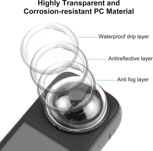 Insta 360 x4 Lens Protector, PULUZ Dual Lens Guards for Insta360 X4 Protective Case PC Protective Cover Sticky Lens Guards for Insta 360 x4 Access...