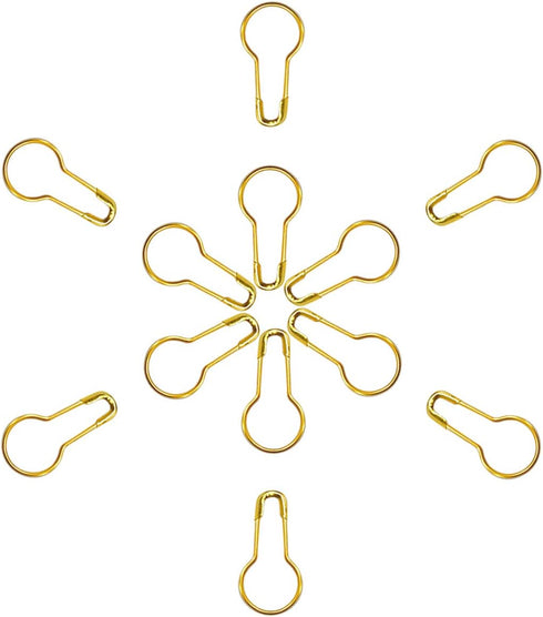 100Pcs 21mm/0.8 Inch Small Metal Gourd Safety Pins Bulb Pin for Knitting Stitch Markers, Sewing Clothing DIY Craft Making (Gold)...