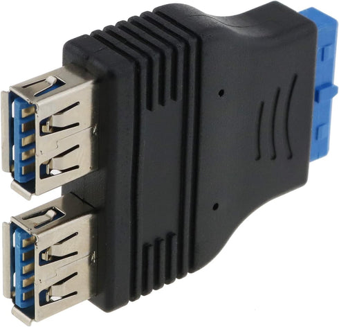 E-outstanding 20 Pin USB 3.0 Header Female to Dual USB 3.0 Female Splitter Adapter Motherboard Extension Connector...