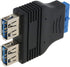 E-outstanding 20 Pin USB 3.0 Header Female to Dual USB 3.0 Female Splitter Adapter Motherboard Extension Connector...