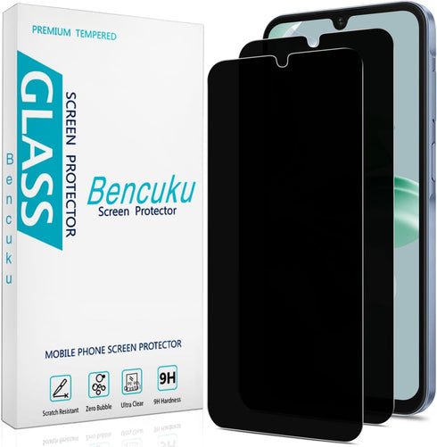 (2 Pack Privacy Screen Protector for Samsung Galaxy A15 5G and Galaxy A15 6.5-inch Anti Spy Tempered Glass, Bubble Free, Case Friendly...