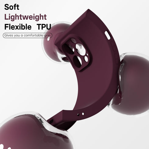 oakxco for iPhone 15 Pro Max Phone Case Silicone Square Edge, Soft Rubber Gel Aesthetic Cute Cover for Women Girl, Thin Slim Protective Flexible M...