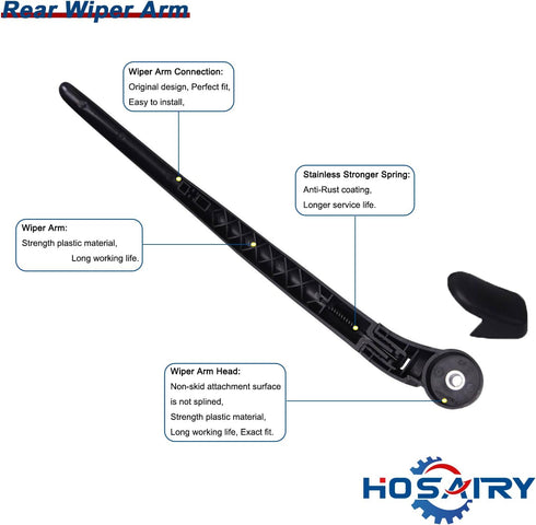 Rear Wiper Arm Blade Set for Porsche Cayenne 2003-2009 2010 Rear Windshield Wiper Arm Blade Assembly 95562804002...