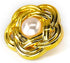 20 pcs Faux Pearl Core Golden Electroplated Openwork Metal Weaving Flower Sewing Shank Buttons - 20mm - 13/16"...
