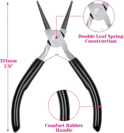 Jewelry Pliers, Cridoz Beading Pliers Set with Needle Nose Pliers, Round Nose Pliers and Wire Cutter for Jewelry Making Beading Repair Supplies an...