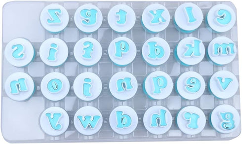 26PCS/Set Cookie Stamp Impress Cookie Cutters Alphabet Letter and Number Fondant Cake Biscuit Mold Letter Shape DIY Cookie Biscuit Alphabet Cake T...