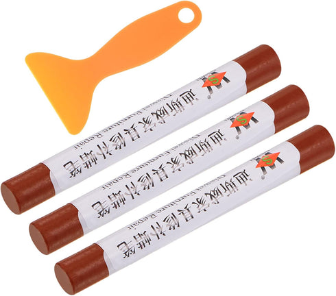 HARFINGTON Wax Filler Stick, 3pcs Wooden Repair Wood Wax Fill Sticks with Spatula Crayon Markers Furniture Touch Up Kit for Remover Scratches Scuf...