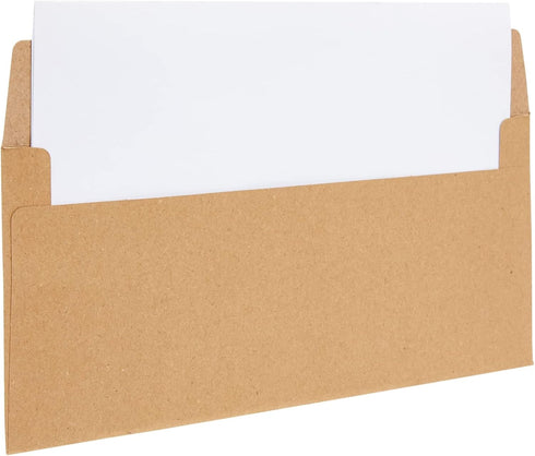 Juvale 100 Pack Bulk #10 Brown Envelopes with Gummed Seal for Invitations, Mailing Letters, Checks, Gift Certificates (4-1/8 x 9-1/2 In)...