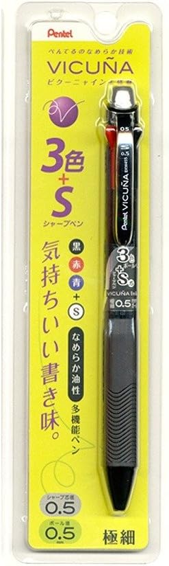 Pentel Vicuna XBXW455A Multi-Functional Ballpoint Pen, Black......