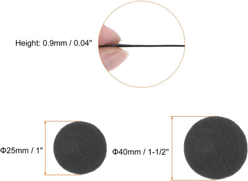 Round Adhesive Felt Circles Set, 25/40mm 1"/1-1/2" Pre Cut Felt Craft Stickers Non-Woven Mini Felt Fabric Circles for DIY Sewing Handcraft Cut Pro...