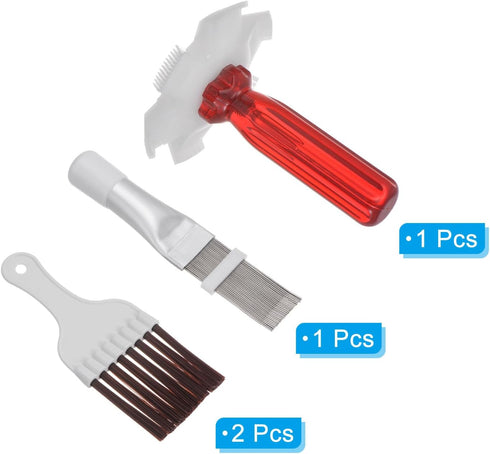 PATIKIL Air Conditioner Fin Comb, 4Pcs AC Coil Cleaner Fin Straightener Brush Condenser Coil Radiator Repair Tool for AC Unit Refrigerator Evapora...